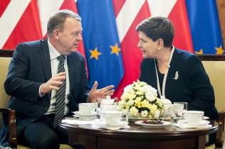 Premier Danii Lars Lokke Rasmussen i Prezes Rady Ministrów Beata Szydło
