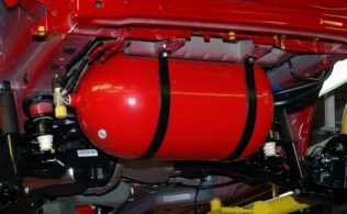 Stalowy zbiornik typu CNG-1 w samochodzie Fiat Panda Natural Power