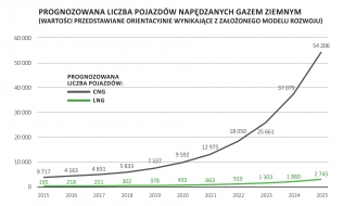 Planowany wzrost liczby pojazdów CNG i LNG w Polsce