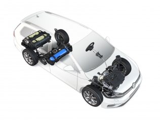 Elementy gazowego układu zasilania w samochodzie VW Golfie Variant TGI