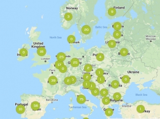 Mapa stacji LNG w Europie