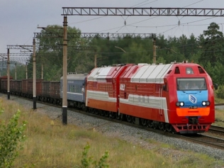 lokomotywa RZD GT1-001, napędzana LNG