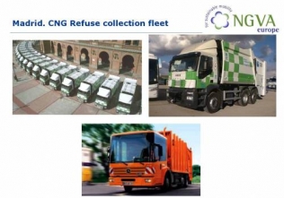 flota śmieciarek na CNG używanych w Madrycie